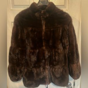 Ladies Sensational Sectional Brown Mink Jacket